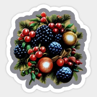 Christmas Decoration, pine cones, berries, christmas ornaments Sticker